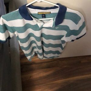 Prince&Fox Green and White Stripe Polo Shirt